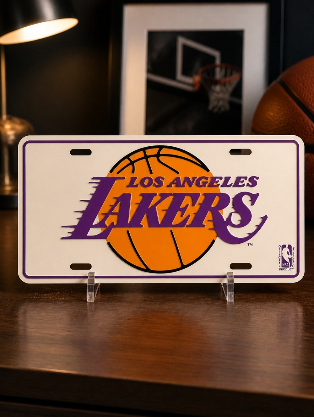 Vintage NBA Los Angeles Lakers Metal License Plate New In MP